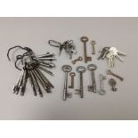 An assortment of old keys.