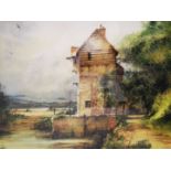 Contemporary signed watercolour, of Hambledon Mill. Indistinctly signed in pencil lower right.