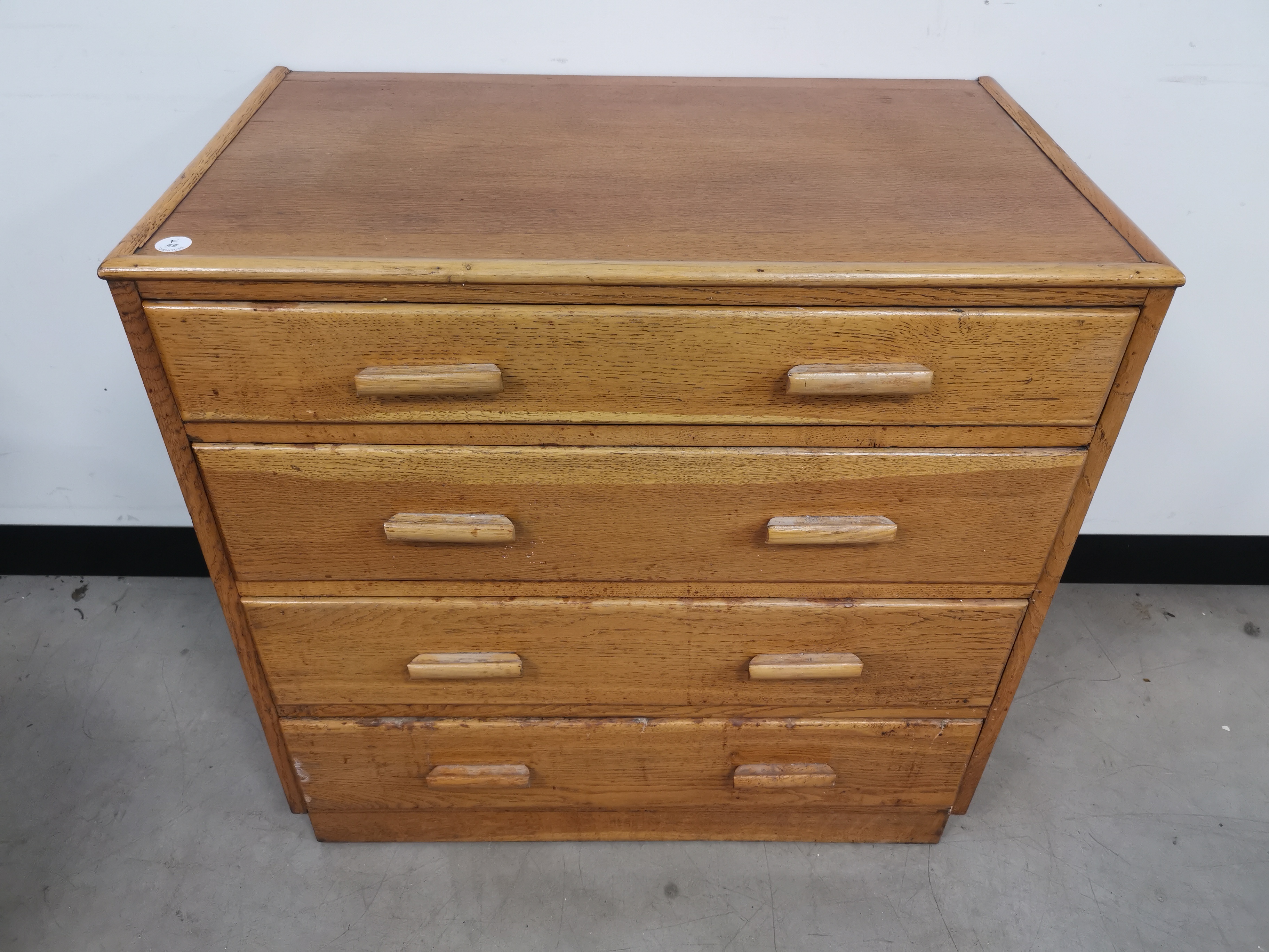Mid 20th Century chest of four drawers, 77cm W x 48cm D x 75cm H
