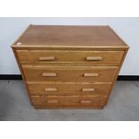 Mid 20th Century chest of four drawers, 77cm W x 48cm D x 75cm H