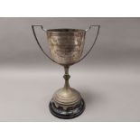 An early 20th Century silver plated presentation trophy, The Olton Bowling Championship Challenge