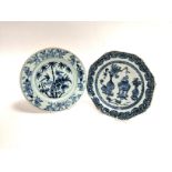 A 'precious objects' Chinese export plate of hexagonal form, 18th Century or later, with central