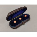A cased set of 19th Century shirt studs,