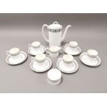 Wedgwood Susie Cooper coffee set, consisting of six cups & saucers, sugar bowl, milk jug and