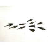 A group of archaeological style metal arrowheads, approximate length 7cm