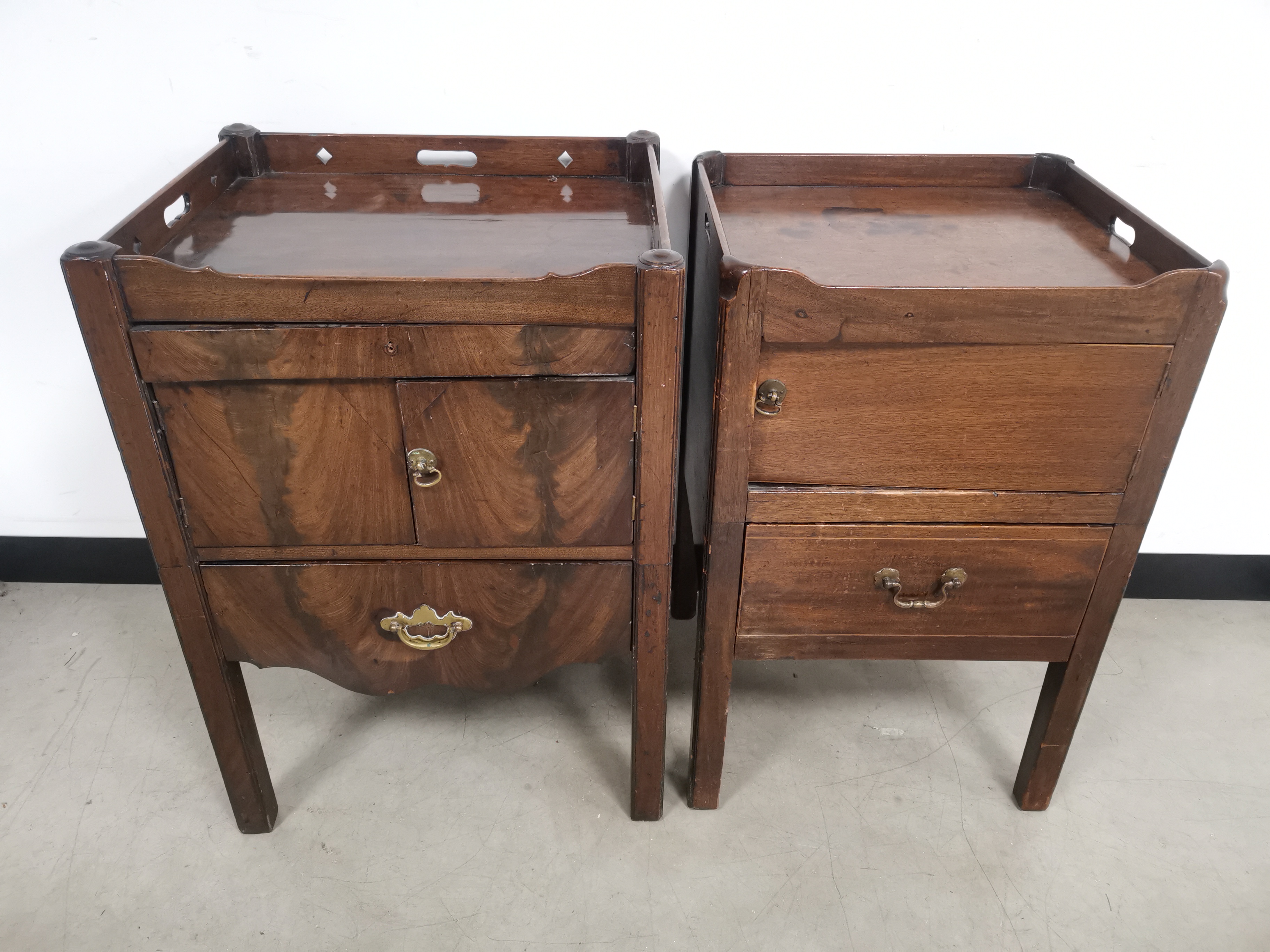 Two 19th Century commodes, pot storage cupboards. (2)