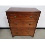 Victorian mahogany secretaire chest of drawers, top secretaire section, three drawers beneath.