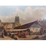 British (unsigned) oil on panel, entitled 'Old Norwich Market' verso. Framed.