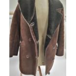 A 20th Century sheepskin coat, with retailers label 'Moorlands real sheepskin'