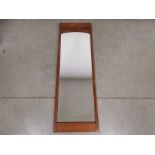 Edwardian rectangular mirror, carved decoration to the top, originally part of a wardrobe