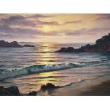 Roger De La Corbiere (1893-1974), oil on canvas, entitled 'Sunset, Bretagne' to label verso.