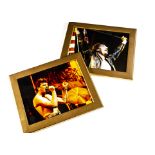 Paul Di'Anno Signed Photos, two framed and glazed live shots both signed by Paul - Excellent