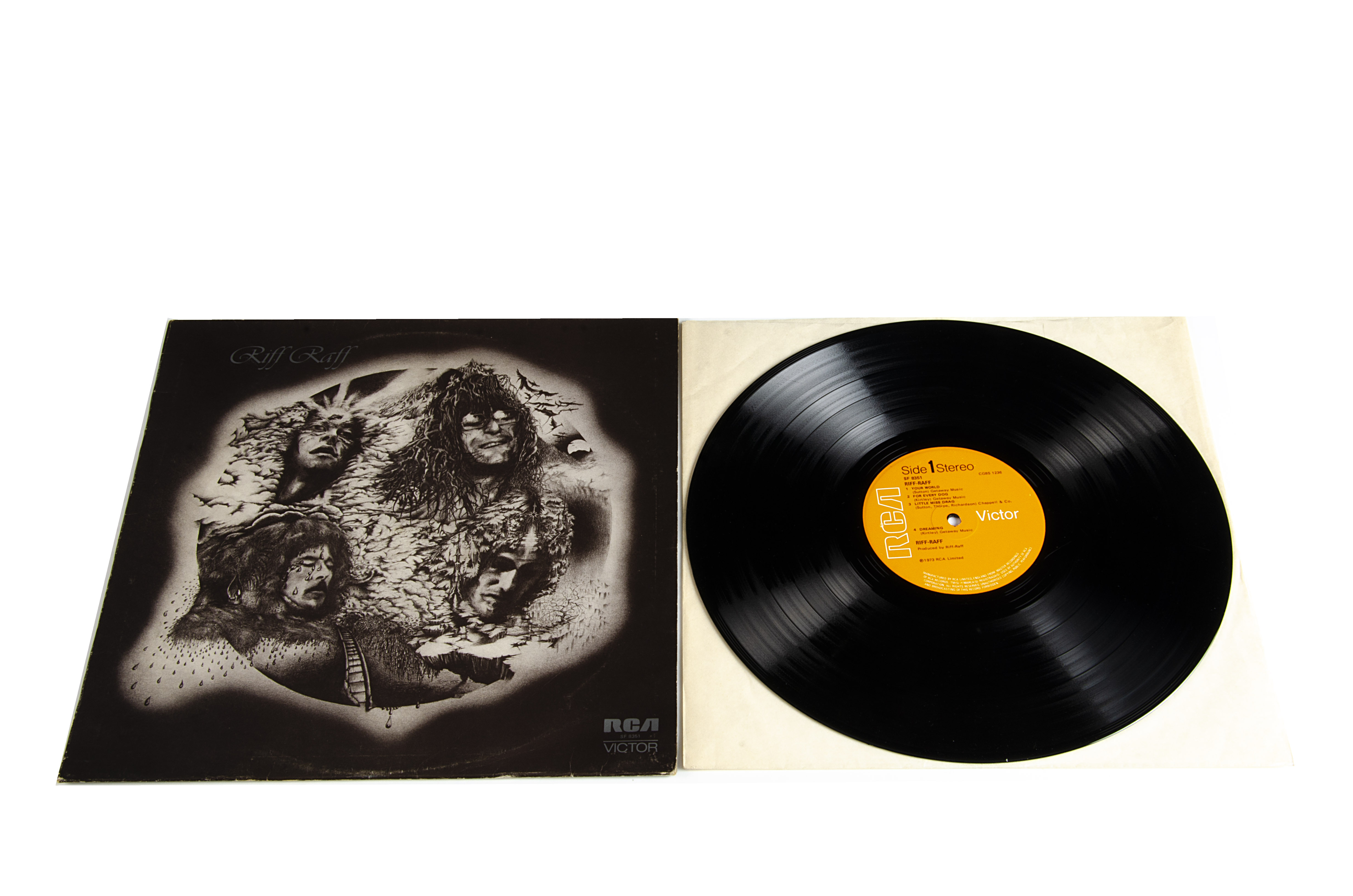 Riff Raff LP, Riff Raff - S/T - Original UK release 1973 on RCA (SF 8351) - Orange Labels - Sleeve