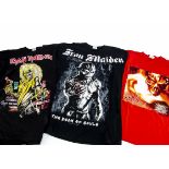 Iron Maiden 'T' Shirts, five Iron Maiden 'T' shirts including Somewhere on Tour 86/87 (copy), Book