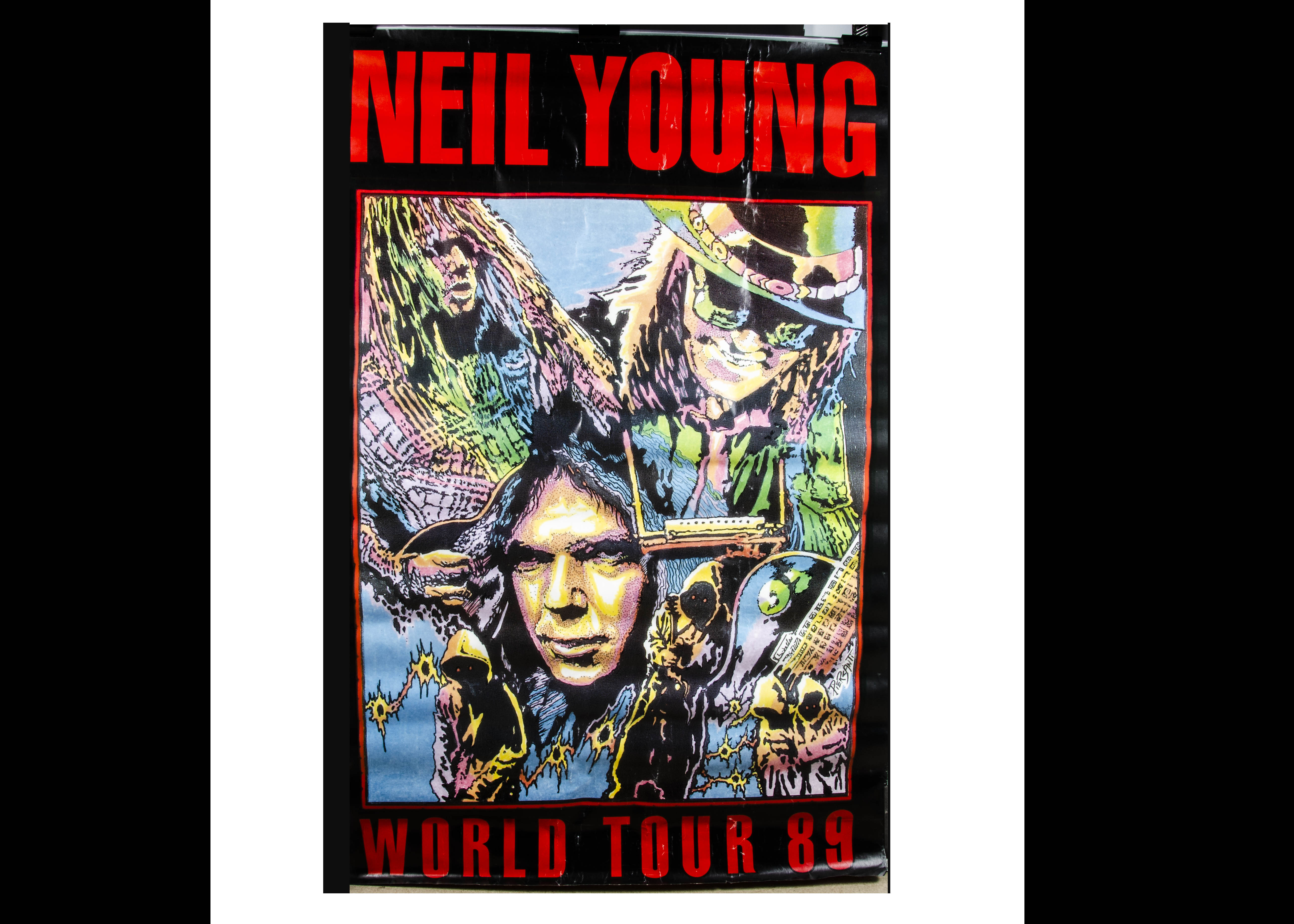 Neil Young subway Posters, a large Neil Young & Crazy Horse subway poster (120cm x 160cm) Zero