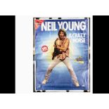 Neil Young Subway Poster, Giant French 'Subway' style Geffen promotional poster - Rolled and