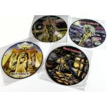 Iron Maiden Picture Discs, four Picture Disc albums comprising Iron Maiden, Killers, Piece of Mind