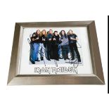 Iron Maiden Signed Photo, Framed and Glazed Ross Halfin photo signed by Dave Murray, Adrian Smith,