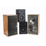 Speakers, four pairs of speakers comprising Mordaunt-Short MS 3.30 black, Decca AL 0154, wood