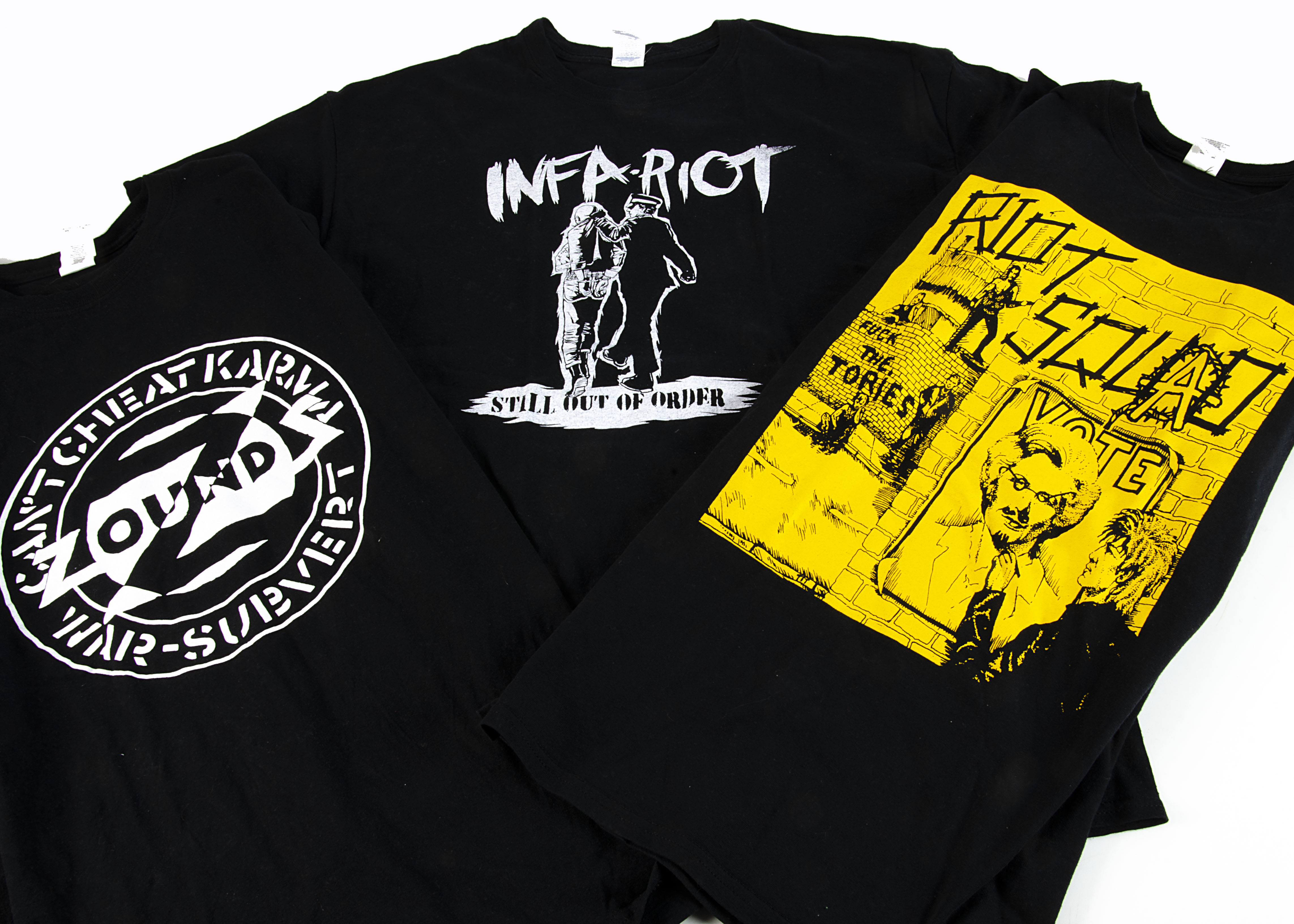 Anarcho Punk / Oi T-Shirts, ten Anarcho Punk / Oi T-Shirts comprising Self Abuse (XL) Human Cull ( - Image 2 of 3