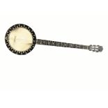 Cammeyer Banjo, a six string banjo stamped 4238 The Cammeyer Music Manufacturing Co, 3 Swallow