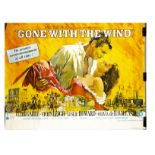 Gone With The Wind UK Quad poster, Gone With The Wind UK Quad cinema poster depicting Clark Gable