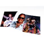 Neil Young / Signatures, three colour promotional photos of Neil Young, all with signatures -