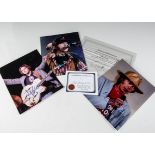 Neil Young / Signatures, three colour promotional photos of Neil Young, all with signatures -