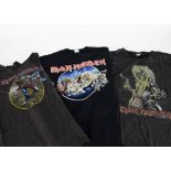 Iron Maiden 'T' Shirts, seventeen Iron Maiden 'T' shirts with a variety of prints on the front