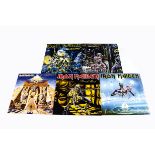 Iron Maiden LPs, five albums from the 2014 Reissue series comprising Powerslave, Live After Death,