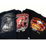 Iron Maiden Festival 'T' Shirts, three 'T' Shirts comprising Iron Maiden at the Monsters of Rock,