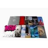 Rush LPs, twelve albums comprising Rush, Fly By Night, Caress of Steel, Archives, A Farewell To