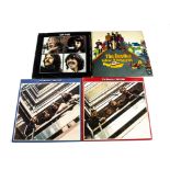 Beatles LPs, Four albums comprising Yellow Submarine (Original Stereo VG+/VG+), Let It Be (Red Apple