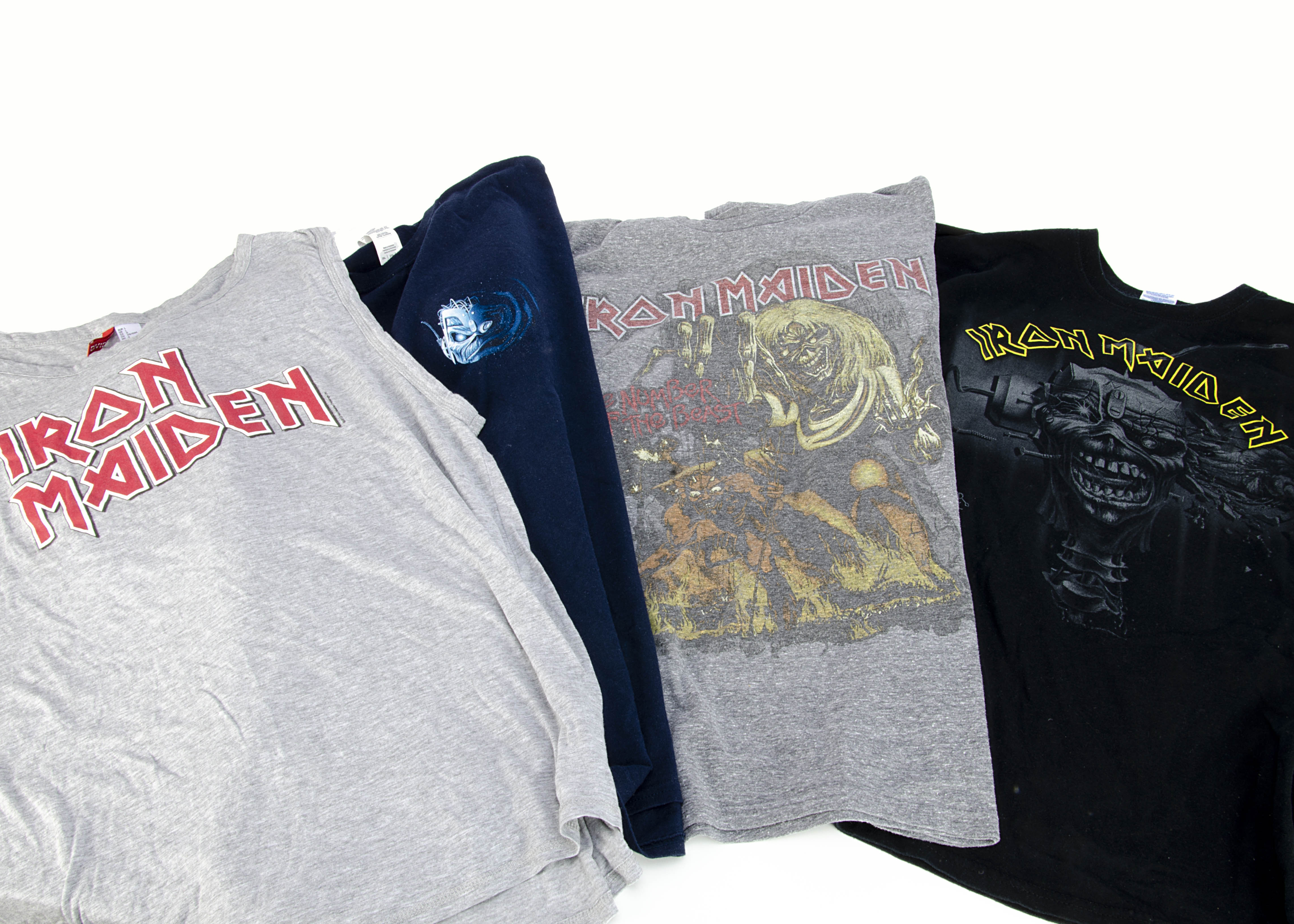 Iron Maiden 'T' Shirts, seventeen Iron Maiden 'T' shirts with a variety of prints on the front - Image 2 of 4