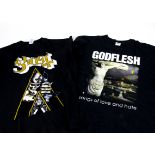 Ghost and Godflesh T-Shirts, Swedish black Ghost 'T' shirt for 2011 tour (L) plus a Godflesh (