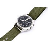 A c1970s Hamilton two button chronograph Royal Air Force stainless steel wristwatch, 38mm case,