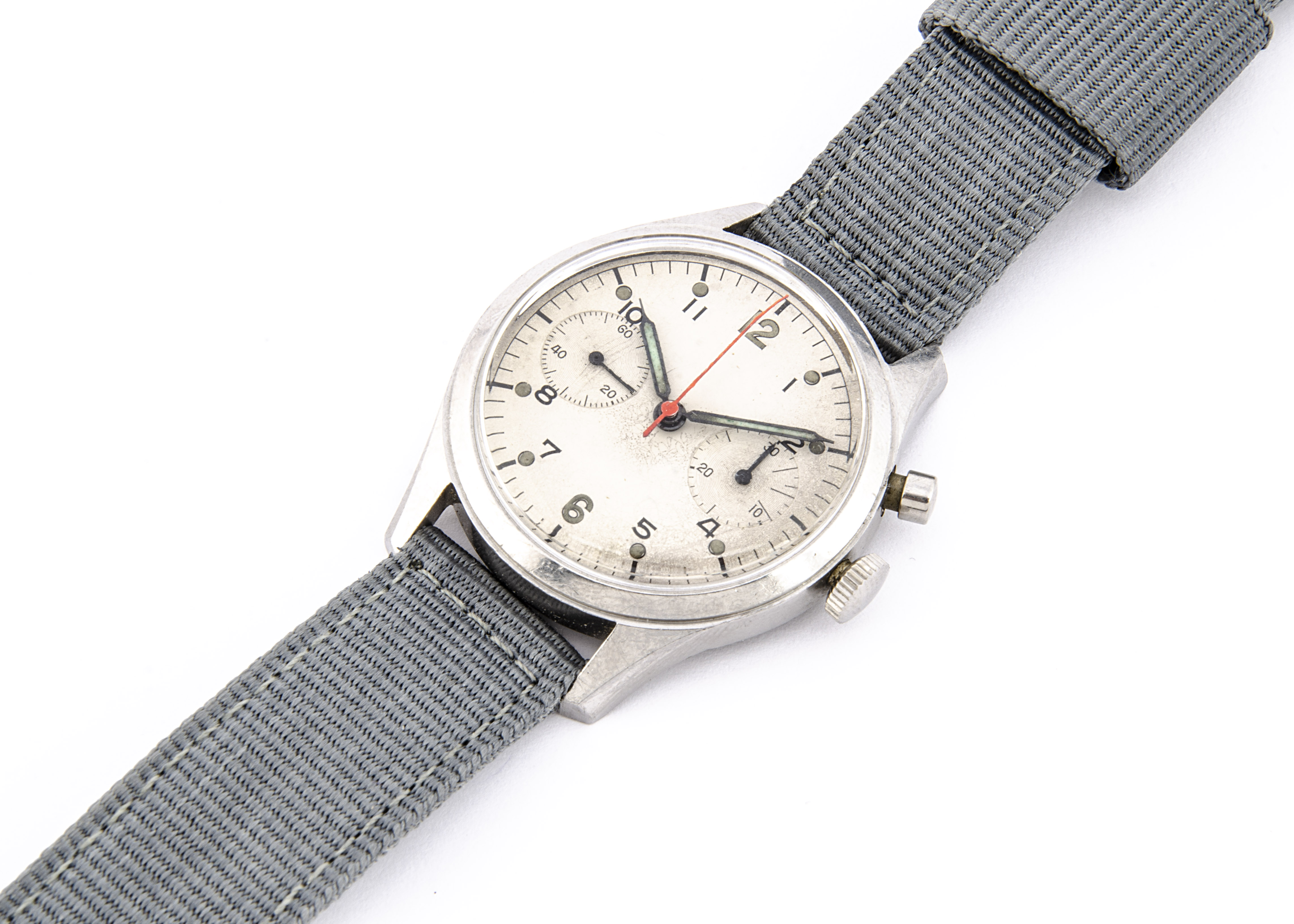 A 1960s Breitling single button chronograph Royal Canadian Air Force stainless steel wristwatch,