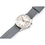 A 1960s Breitling single button chronograph Royal Canadian Air Force stainless steel wristwatch,