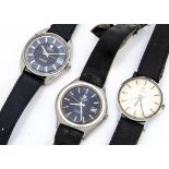 Three Tissot gentlemen's wristwatches, including an automatic and an Actualis Autolub, both running,