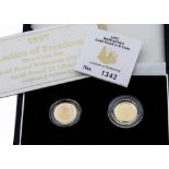 A modern Royal Mint Ladies of Freedom Two Coin Set Gold Proof Britannia £10 and Gold Proof $5