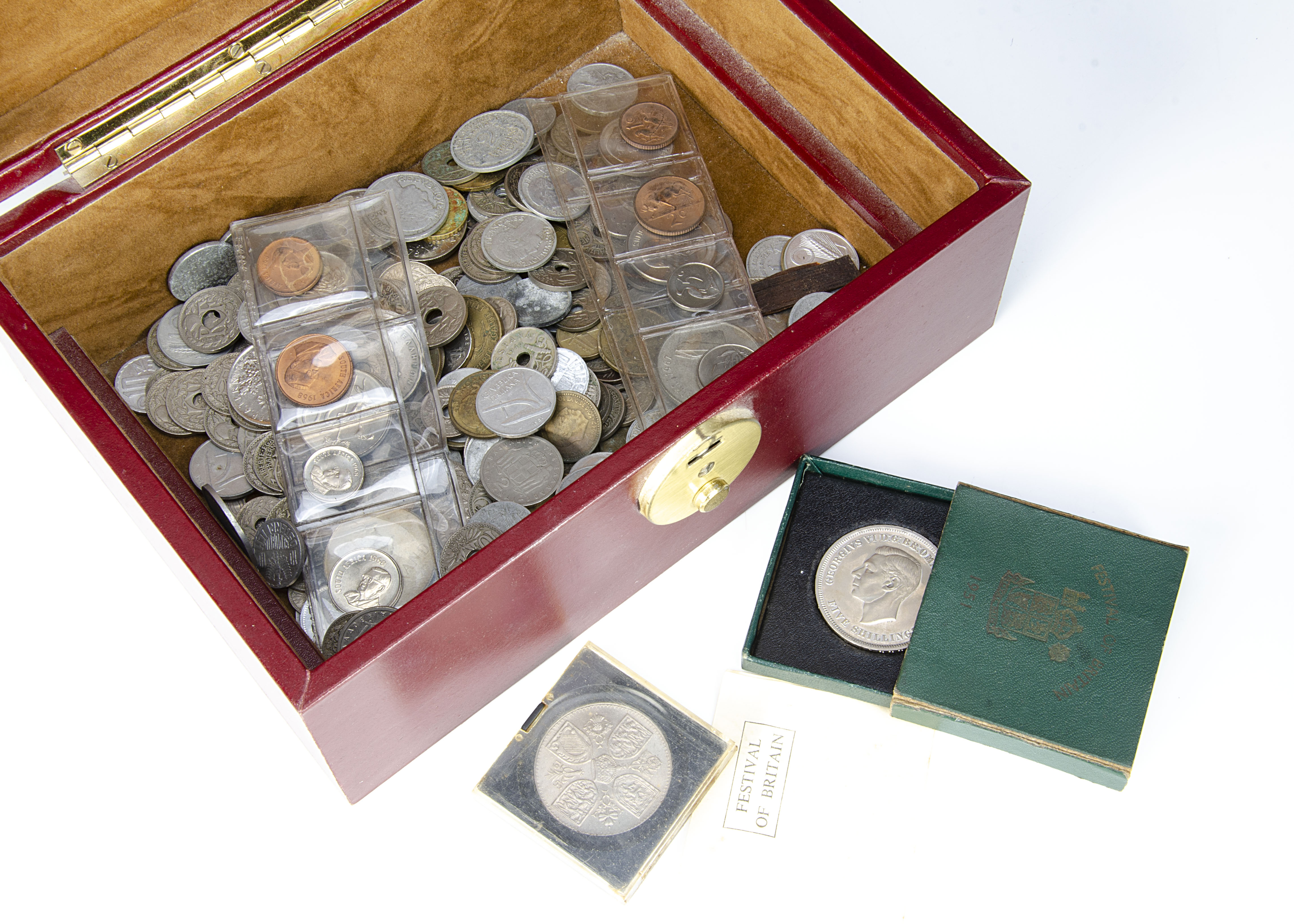 A collection of early to mid 20th Century French coins, together with a 1967 and 1968 South Africa