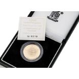 A modern Royal Mint UK Gold Proof Two Pound Coin, 1996, in box with certificate, 15.98g, titled A
