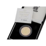 A modern Royal Mint UK Gold Proof Two Pound Coin, 1997, in box with certificate, 15.98g