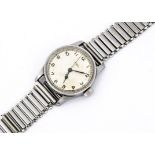 A 1940s Ebel Military Royal Air Force stainless steel wristwatch, 32mm case, running, silvered