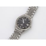 A c1970s Longines Automatic Ultra Chron stainless steel gentleman's wristwatch, 37mm, black dial