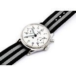 A c1960s Lemania RN / FAA single push chronograph stainless steel wristwatch, 38mm case, running and