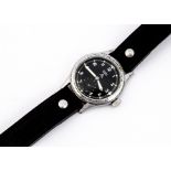 A c1940s Buren Grand Prix WWW Military "Dirty Dozen" chrome plated wristwatch, 36mm case, running,