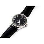 A c1940s Omega WWW Military "Dirty Dozen" stainless steel wristwatch, 35mm case, running, black dial