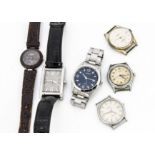 Six wristwatches, an Eloga manual wind, an Argonaut, two Tissot's, an Accurist and a Ted Baker