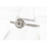 A 9ct white gold diamond dress ring, marked 9kt, the brilliant cut diamond in claw setting